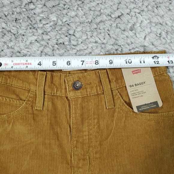 Levi's 94 Baggy Corduroy Brown Straight Leg Loose Pants Y2K 90s Size 23 x 31 - Picture 9 of 12